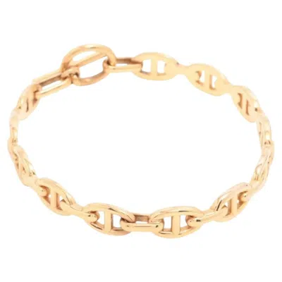 Pre-owned Hermes Chaine De Ancre Enchaines In 18k Rose Gold Bracelet W/box & Pouch In Red