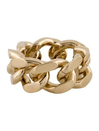Pre-owned Hermes Chain-link Scarf Ring In Gold