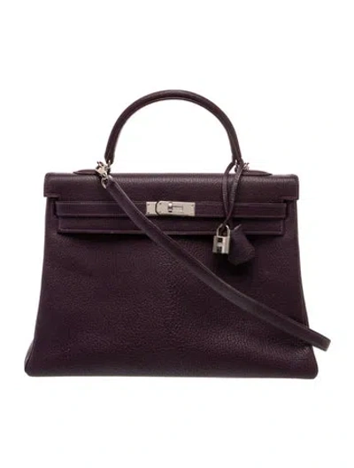 Pre-owned Hermes Chamkila Kelly Retourne 35 In Purple