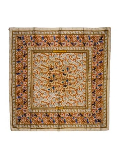 Pre-owned Hermes Chasse En Inde Silk Scarf