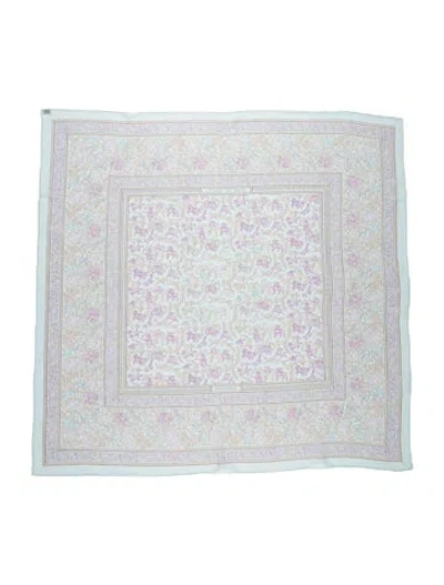 Pre-owned Hermes Chasse En Inde Silk Scarf In Blue
