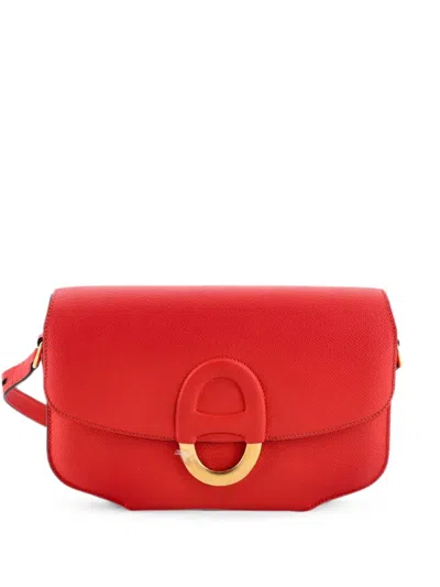 Pre-owned Hermes Cherche Midi Epsom 25 Shoulder Bag In Red