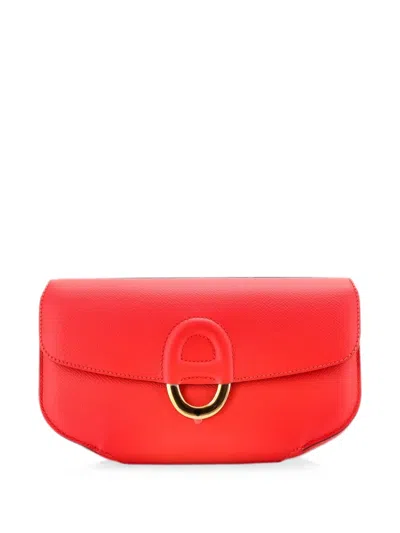 Pre-owned Hermes Cherche Midi Epsom Clutch Bag In Red