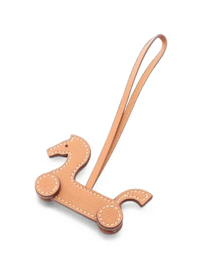 Pre-owned Hermes Cheval A Roulettes Epsom Bag Charm In Brown