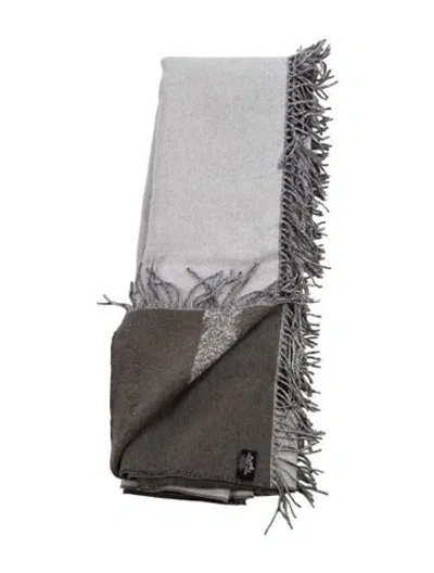 Pre-owned Hermes Cheval D'attelage Throw Blanket In Gray