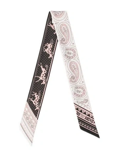 Pre-owned Hermes Cheval De Coeur Bandana Silk Twilly Scarf W/ Tags In Multi