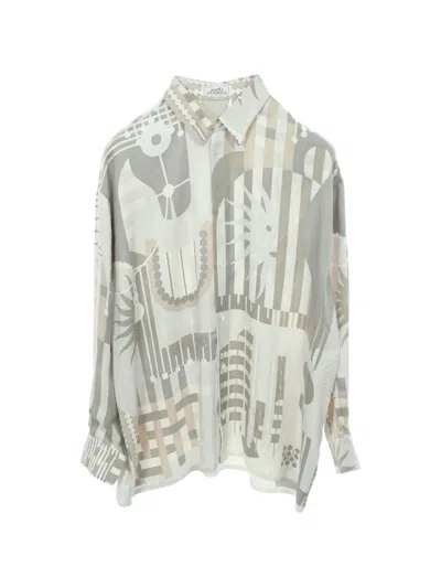 Pre-owned Hermes Cheval Equinoxe Shirt In Gray
