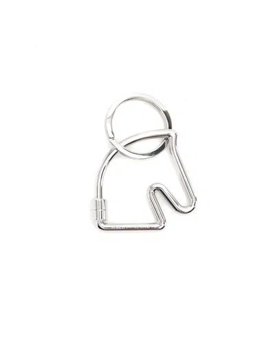 Pre-owned Hermes Hermès Cheval Keyring In Silver
