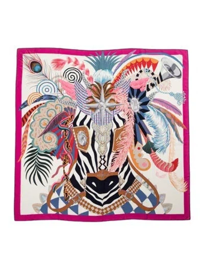 Pre-owned Hermes Cheval Masque Cashmere Scarf W/ Tags In Pink