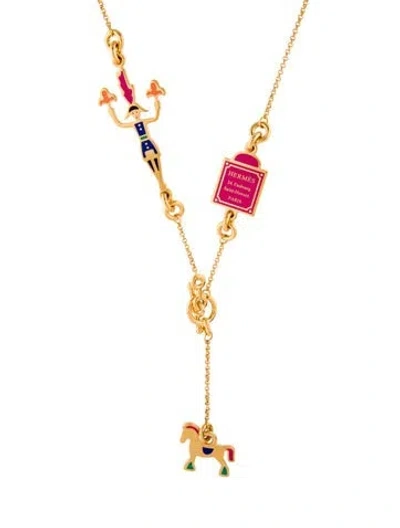 Pre-owned Hermes Cheval Necklace, 25" In Multi