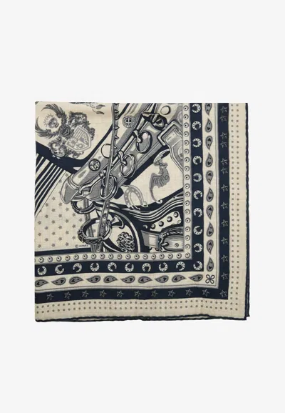 Pre-owned Hermes Cheval Punk Bandana Scarf