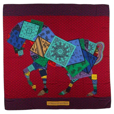Pre-owned Hermes Cheval Sur Mon Cashmere Shawl In Brown