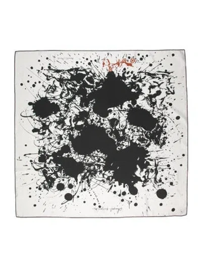 Pre-owned Hermes Cheval Surprise Double Face Silk Scarf In White