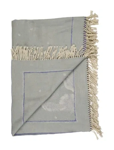 Pre-owned Hermes Chevalier Throw Blanket In Gray