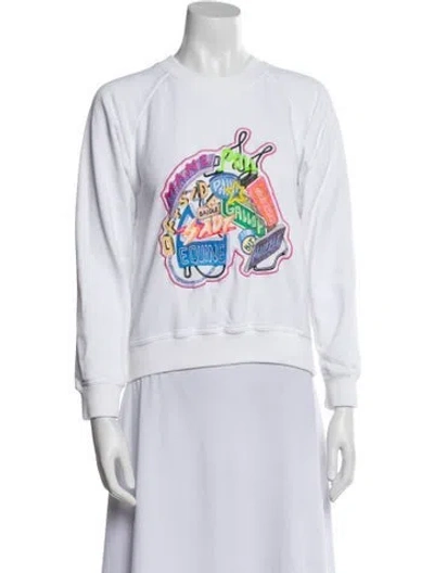 Pre-owned Hermes Chevaloscope Graphic Print Sweatshirt In White