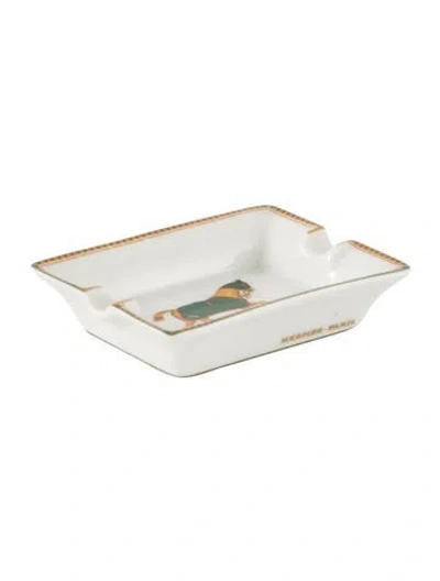 Pre-owned Hermes Chevaux À La Couverture Mini Ashtray In Multi
