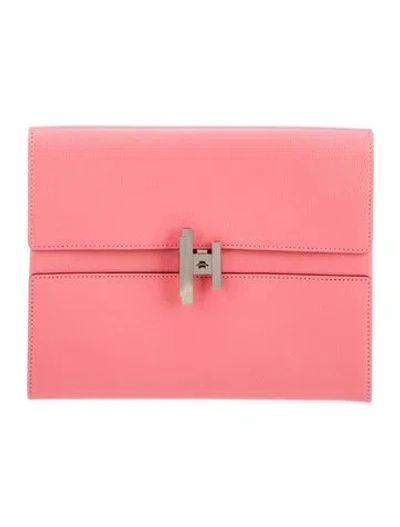 Pre-owned Hermes Chevre Mysore Cinhetic Clutch In Pink