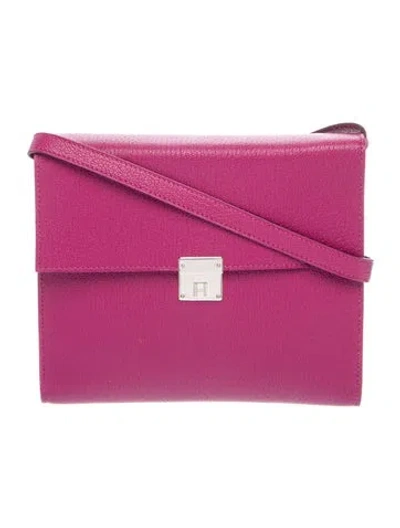 Pre-owned Hermes Chevre Mysore Clic 16 Wallet W/ Strap In Purple