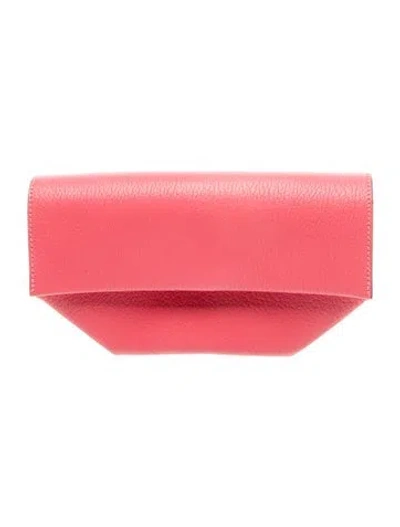 Pre-owned Hermes Chevre Mysore Opli Clutch In Pink