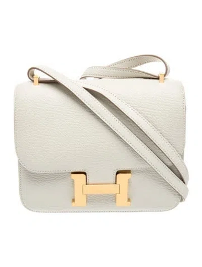 Pre-owned Hermes Chevre Mysore Verso Mini Constance 18 In Neutral