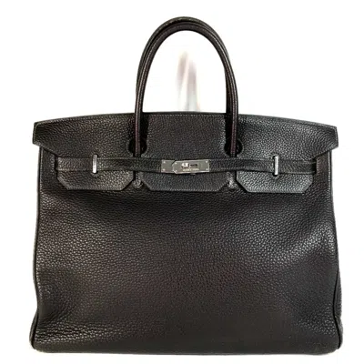 Pre-owned Hermes Chocolat Dark Brown Togo Leather Handbag Tote Bag ()