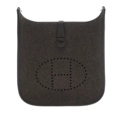 Pre-owned Hermes Chocolat Felt Shoulder Bag () In Brown