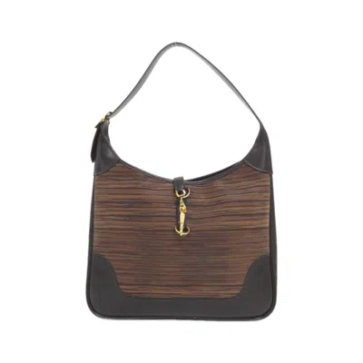 Pre-owned Hermes Chocolat Vibrato Leather Box Calf Leather Shoulder Bag () In Brown