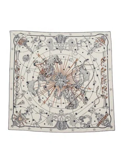 Pre-owned Hermes Chorus Stellarum Cashmere Shawl In Neutral