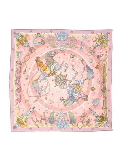 Pre-owned Hermes Chorus Stellarum Silk Scarf W/ Tags In Pink
