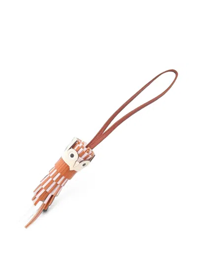 Pre-owned Hermes Chouette Fringe Bag Charm In Brown