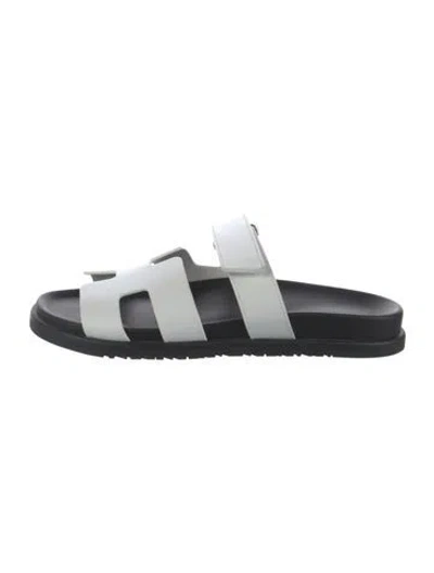Pre-owned Hermes Chypre H Logo Slides In Multicolor