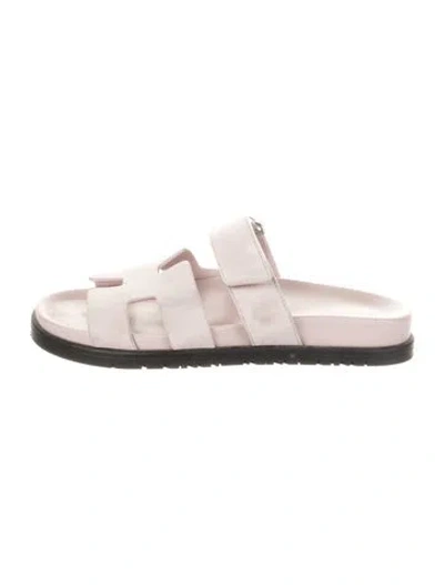 Pre-owned Hermes Chypre H Logo Slides In Purple
