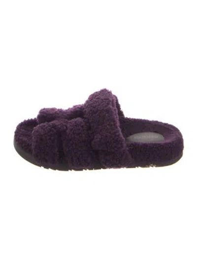 Pre-owned Hermes Chypre H Logo Slides In Purple