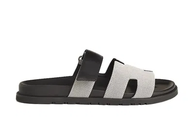 Pre-owned Hermes Chypre Prucanvas (men's) Sneakers In Prunoir