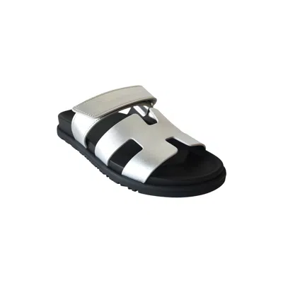 Hermes Chypre Sandal Gris Argente In 37.5