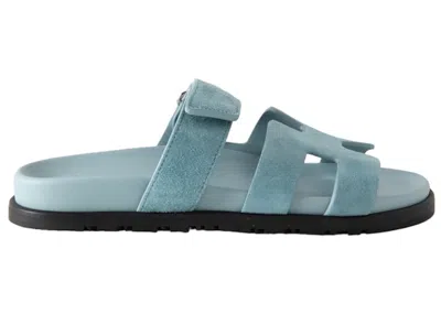 Pre-owned Hermes Chypre Sandal (women's) Sneakers In Vert D'eau