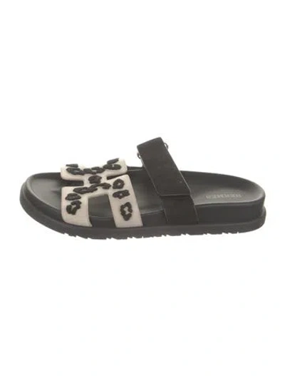 Pre-owned Hermes Chypre Suede Slides