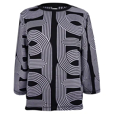 Pre-owned Hermes Circuit 24 Maxi Jacquard Black And White Top 42 / 8