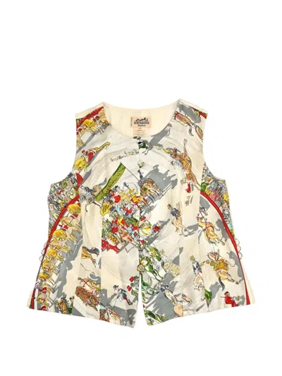 Pre-owned Hermes Cirque Molier Waistcoat In White
