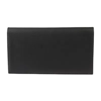 Pre-owned Hermes Citizen Twill Black Swift Leather Wallet (bi-fold) ()