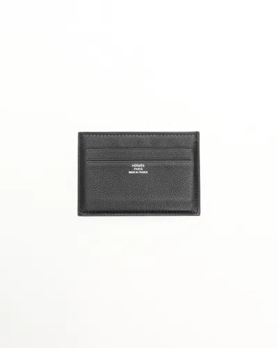 Pre-owned Hermes Hermès Citizen Twill Card Holder In Black