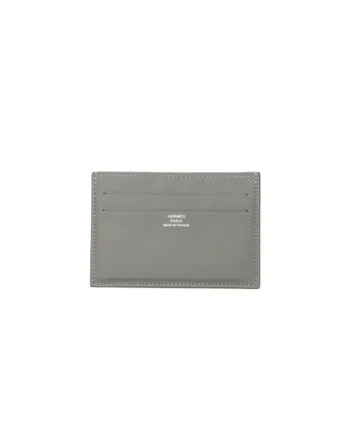 Pre-owned Hermes Hermès Citizen Twill Card Holder In Gray