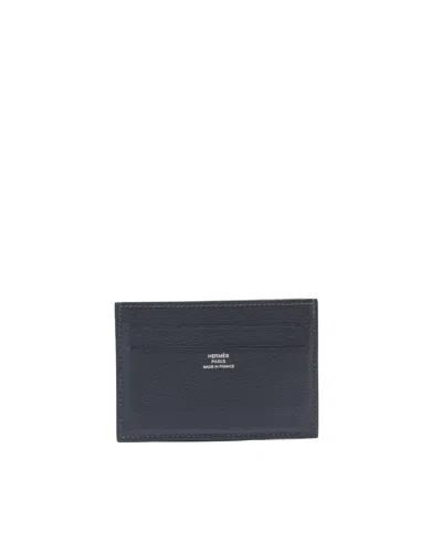 Hermes Hermès Citizen Twill Card Holder In Navy