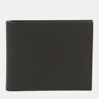 Pre-owned Hermes Citizen Twill Half Wallet In Black