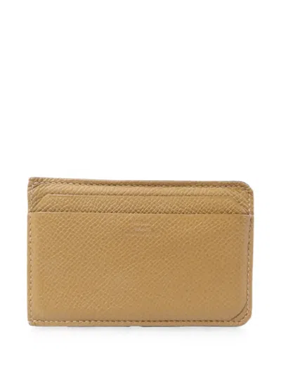 Pre-owned Hermes City 4cc Card Case In Neutral