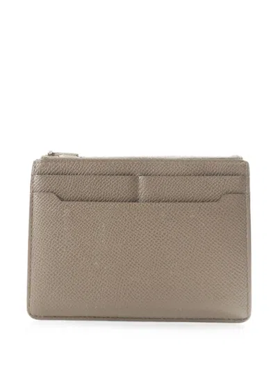 Pre-owned Hermes City Epsom Leather Card Holder In Neutral