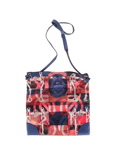 Pre-owned Hermes City Printed Shoulder Bag In Red