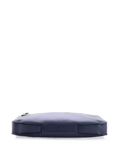 Pre-owned Hermes Cityhall Pouch Epsom Clutch Bag In Blue