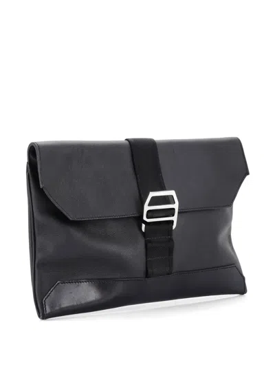 Pre-owned Hermes Cityslide Leather With Nylon Clutch Bag In Black