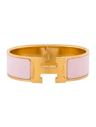 Pre-owned Hermes Clack H Hinged Bangle Bracelet, 6.5" In Multi
